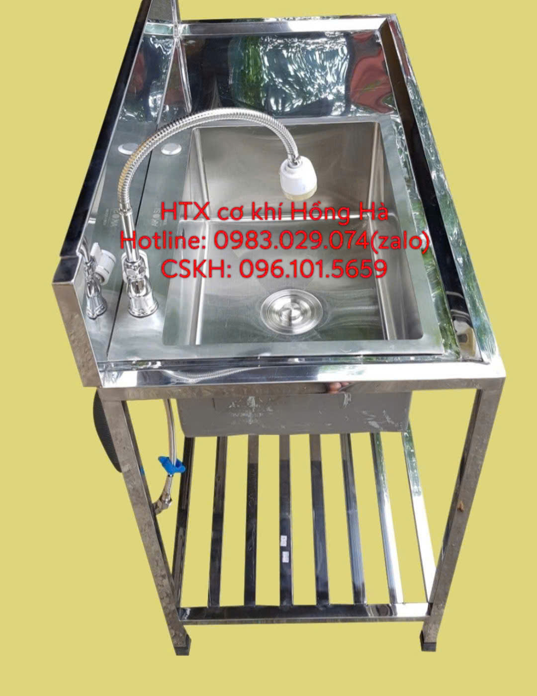 chậu 1 hố có sàn Chậu rửa dụng cụ y tế loại đơn có bàn